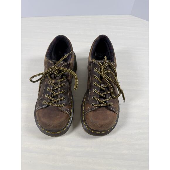 Y2K Dr Martens Chunky Oxford Shoes Brown Leather KEANIWomens Size US 9 UK 7 NEW - Picture 2 of 10